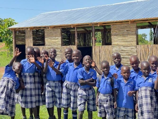 Children in school uniforms