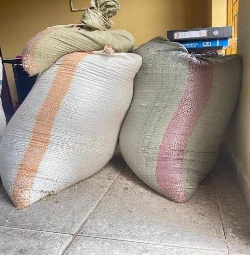 Grain sacks for the feeding program